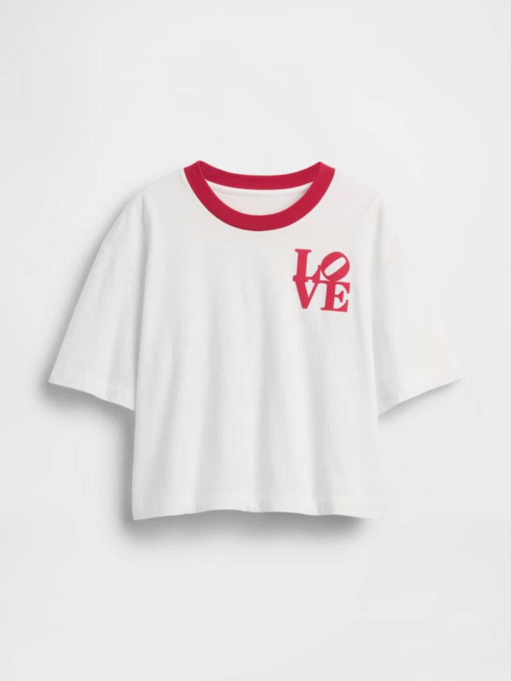 NWT GAP Robert Indiana LOVE Crop T-Shirt Size L